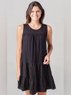 Velvet Women’s Charlotte Tiered Dress Linen /Cotton Contrast , XS